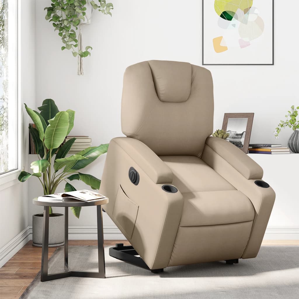 Relaxsessel mit Aufstehhilfe Elektrisch Cappuccino Kunstleder