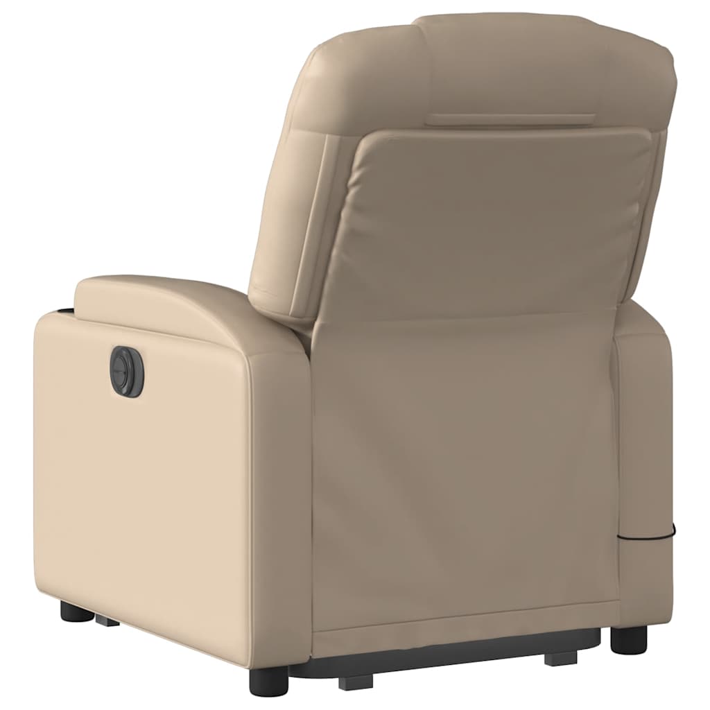 Massagesessel mit Aufstehhilfe Elektrisch Cappuccino Kunstleder