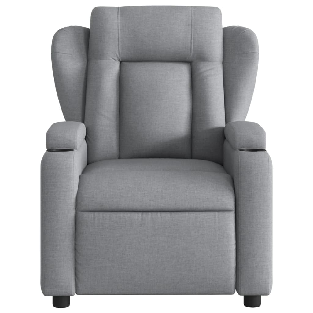 Fauteuil inclinable électrique en tissu gris clair