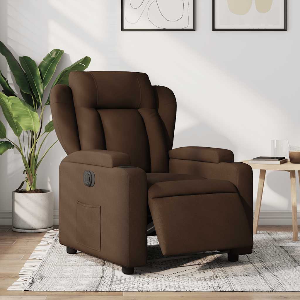 Relaxsessel Elektrisch Braun Stoff