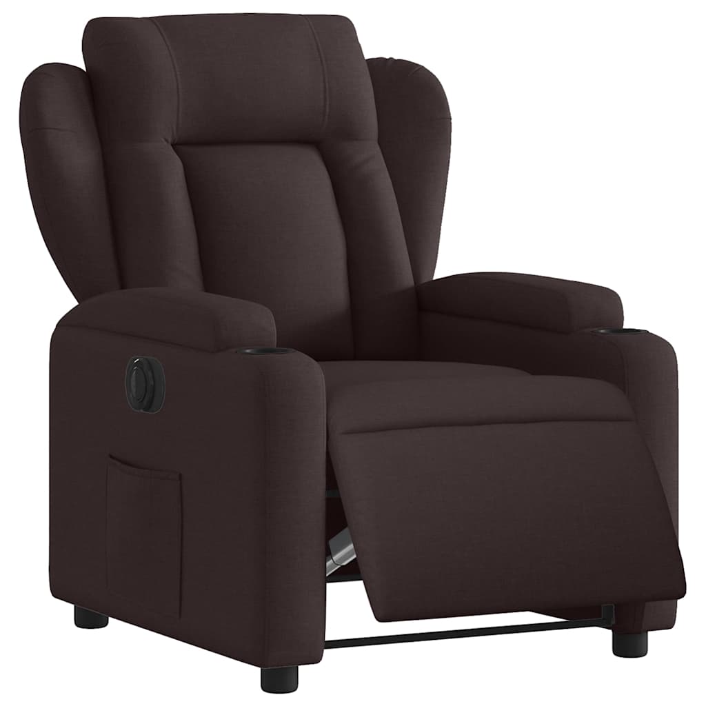 Relaxsessel Elektrisch Dunkelbraun Stoff