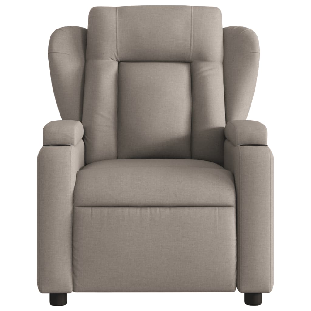 Fauteuil inclinable électrique en tissu taupe