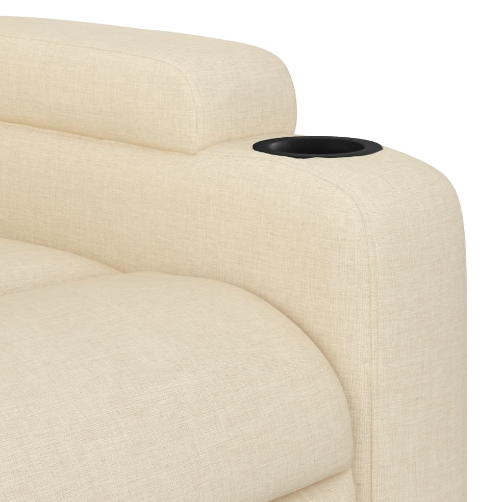 Fauteuil inclinable électrique en tissu crème