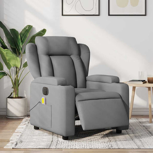 Fauteuil de massage électrique en tissu gris clair