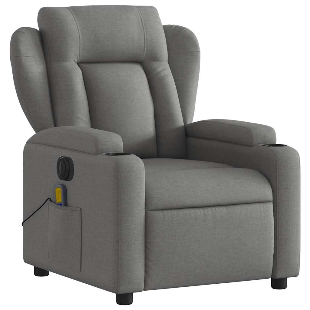 Fauteuil de massage électrique en tissu gris foncé