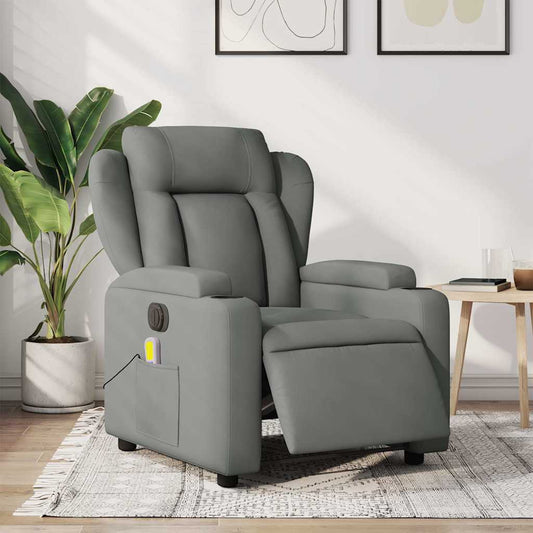 Fauteuil de massage électrique en tissu gris foncé