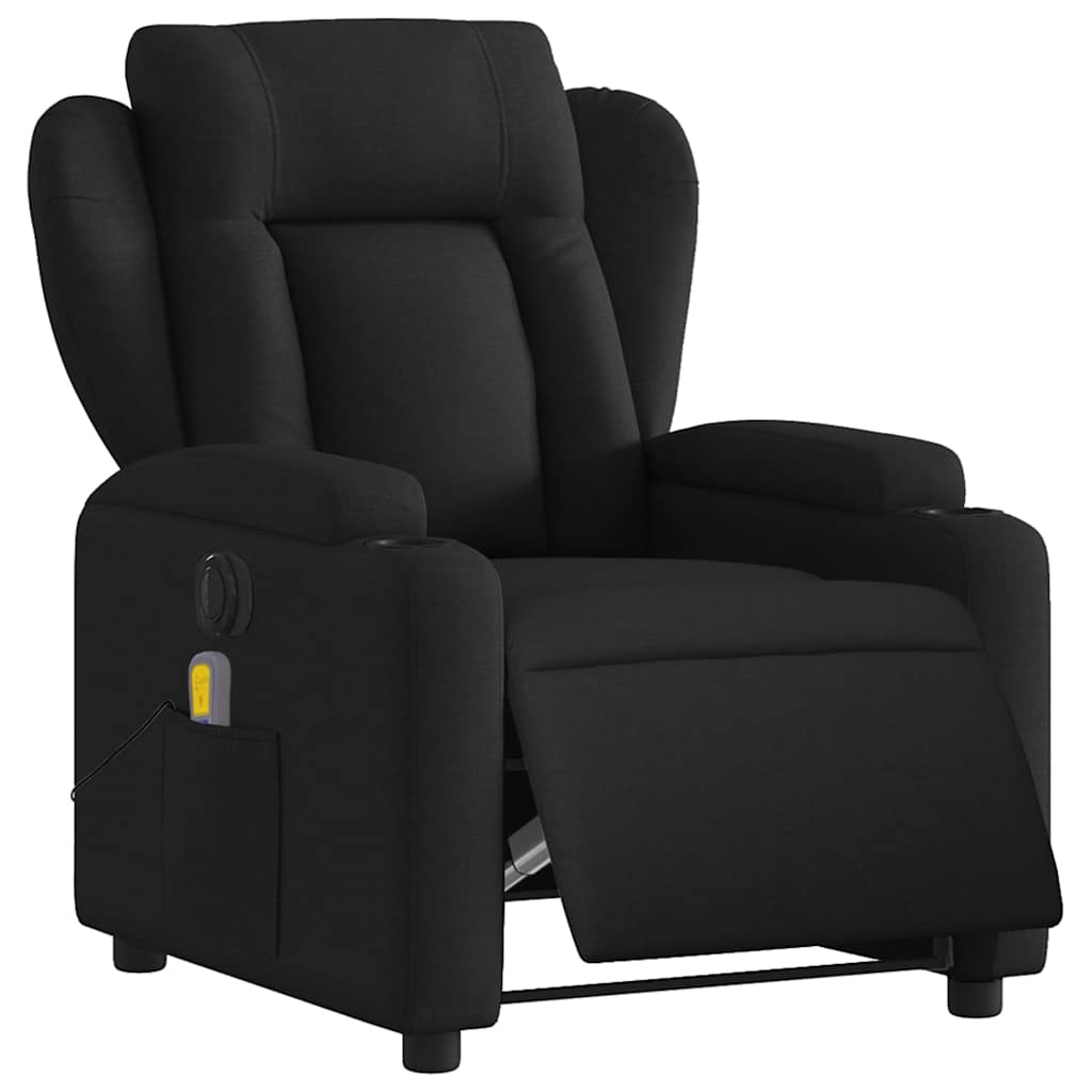Massagesessel Elektrisch Schwarz Stoff