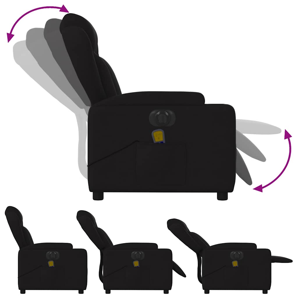 Fauteuil de massage électrique en tissu noir