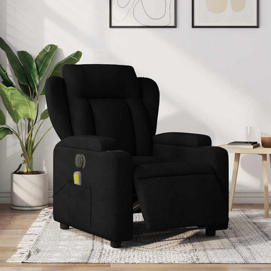 Fauteuil de massage électrique en tissu noir