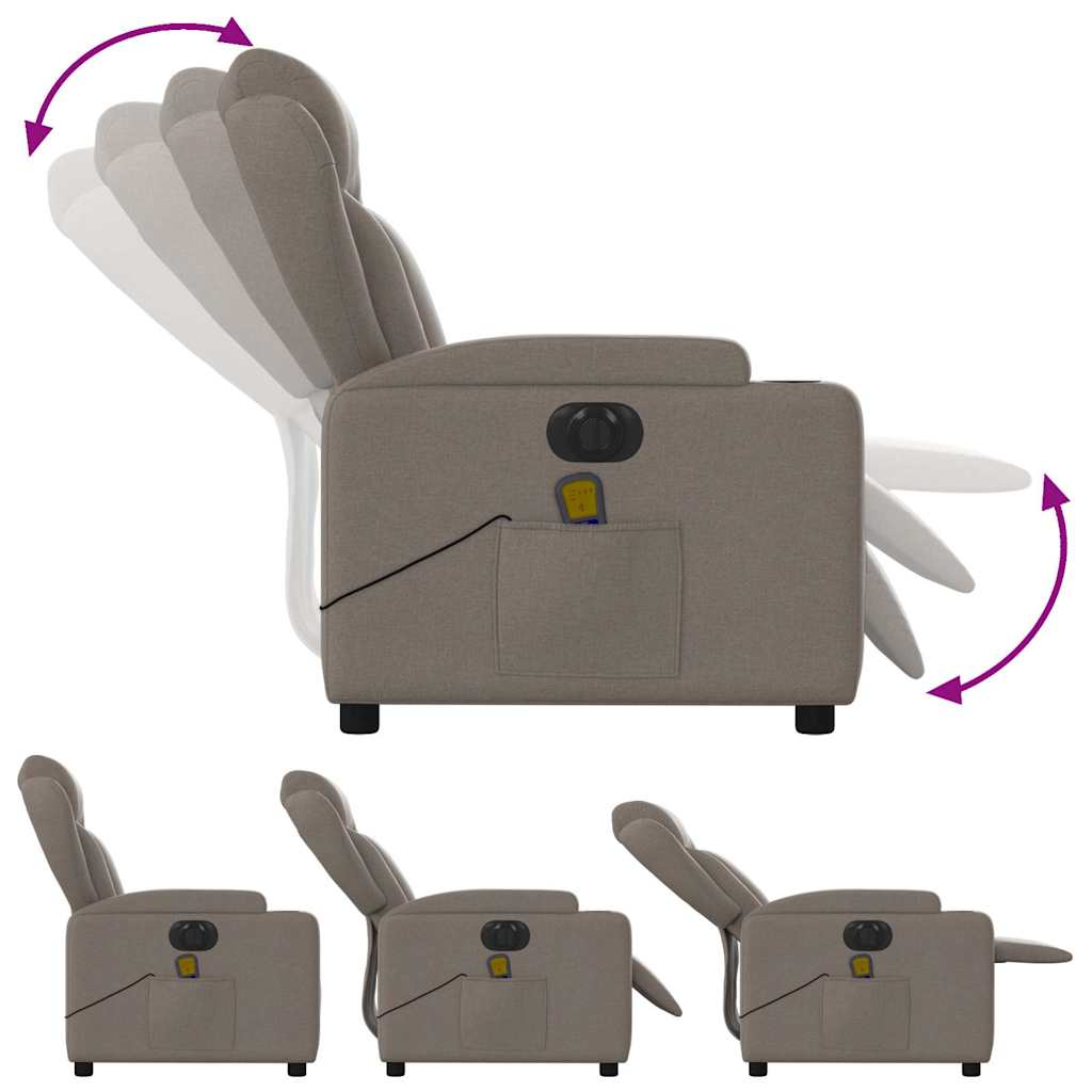 Fauteuil de massage électrique en tissu taupe