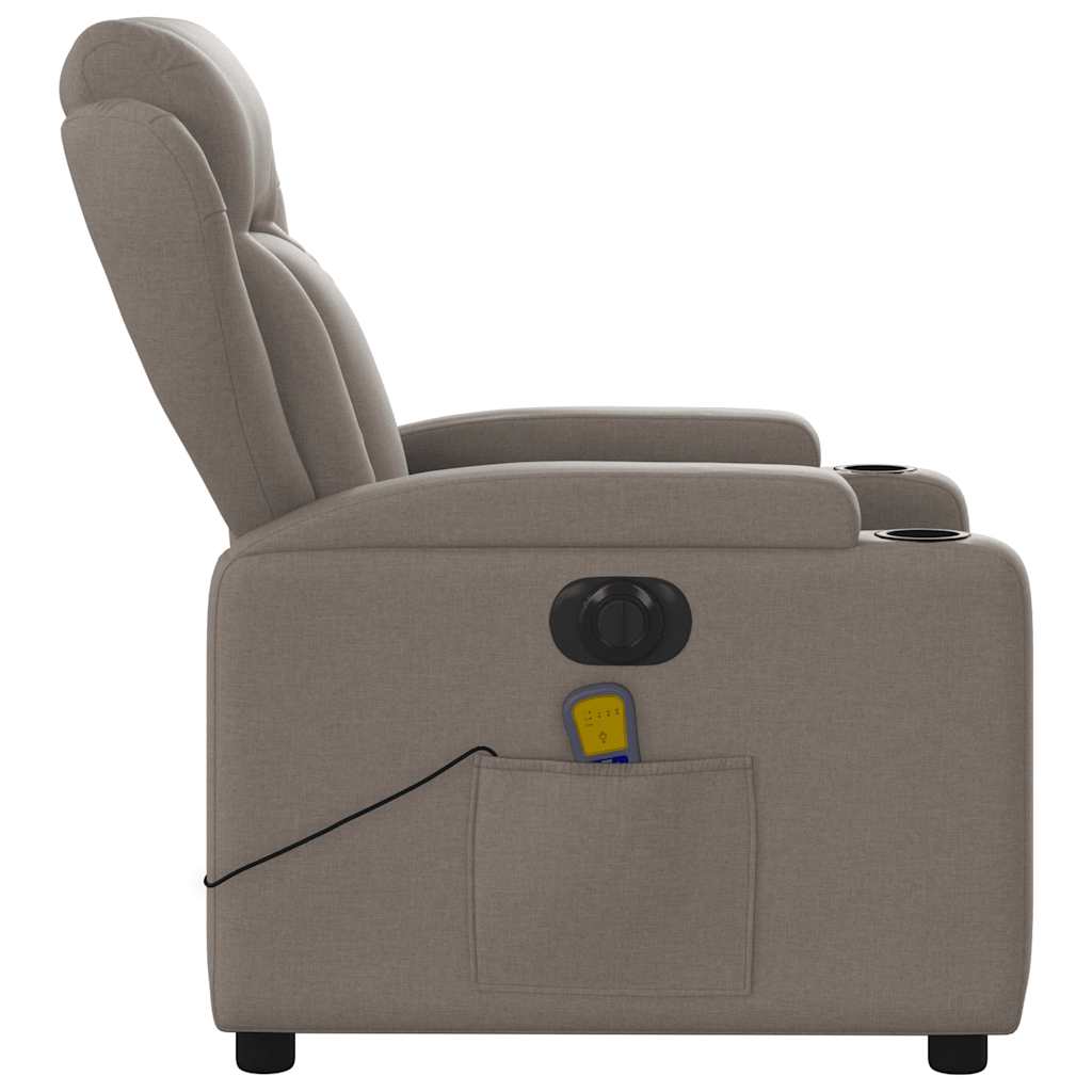 Fauteuil de massage électrique en tissu taupe