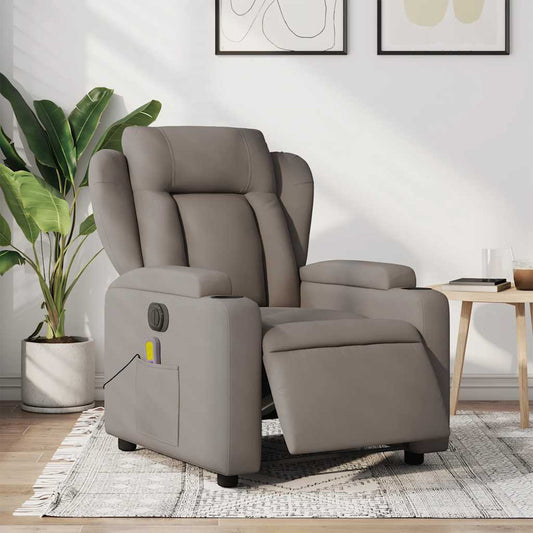 Fauteuil de massage électrique en tissu taupe