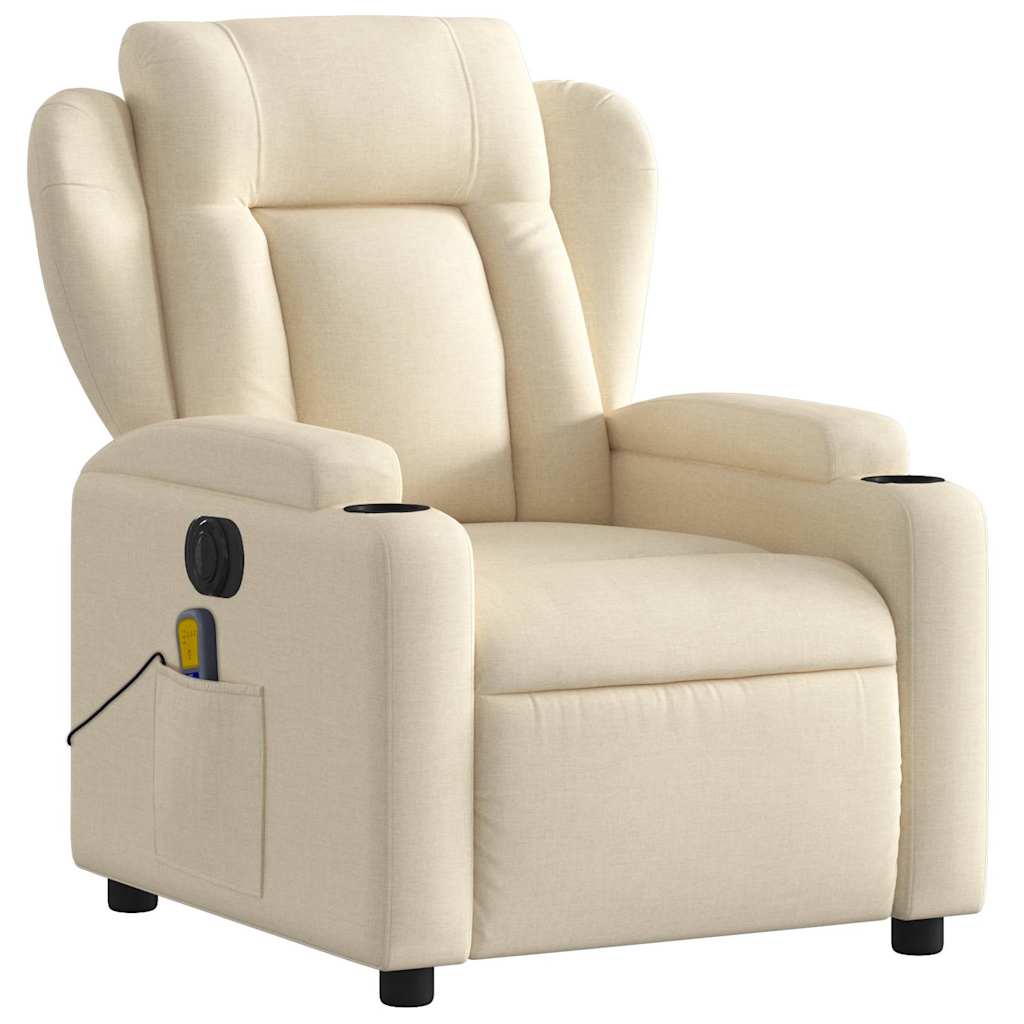 Fauteuil de massage électrique en tissu crème