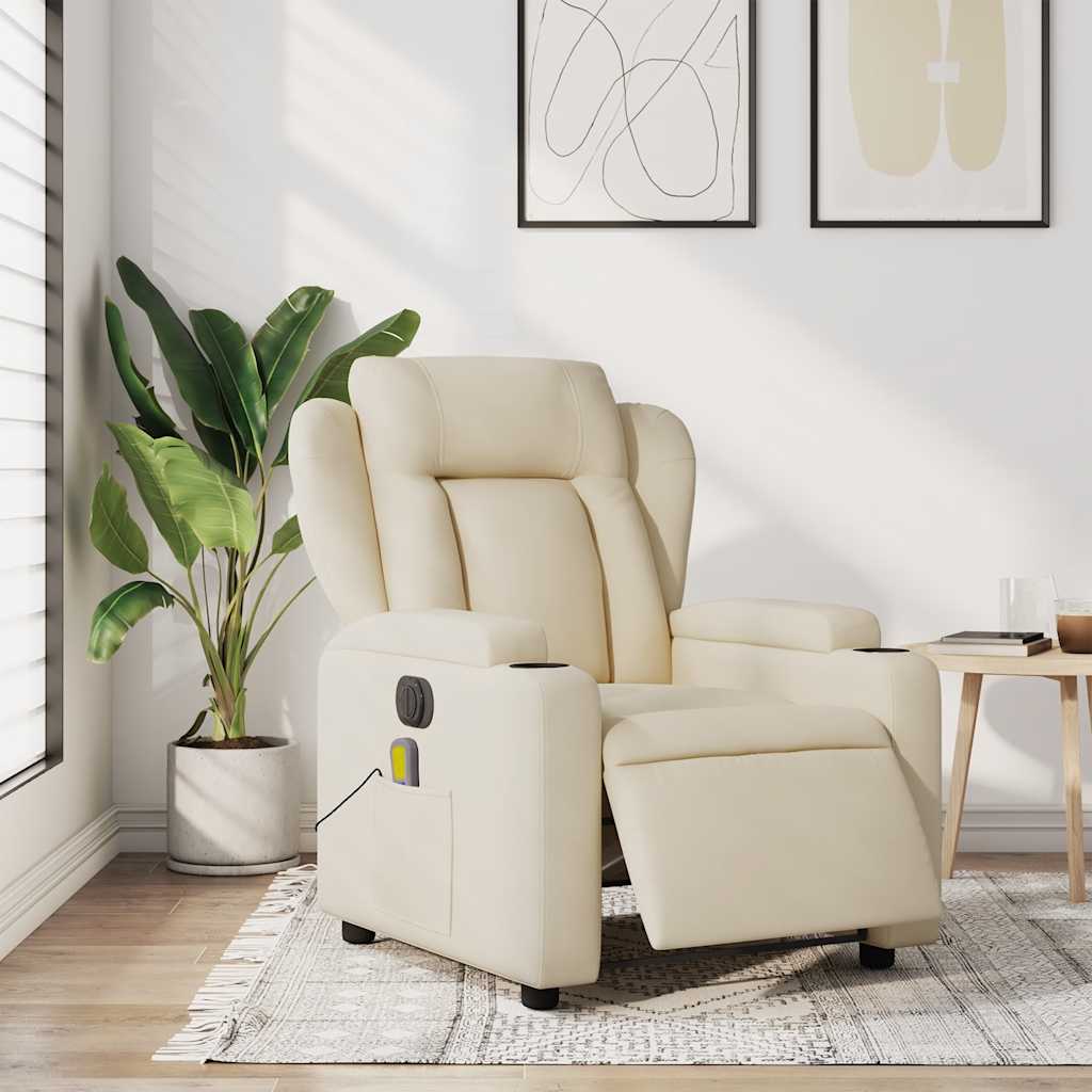 Massagesessel Elektrisch Creme Stoff