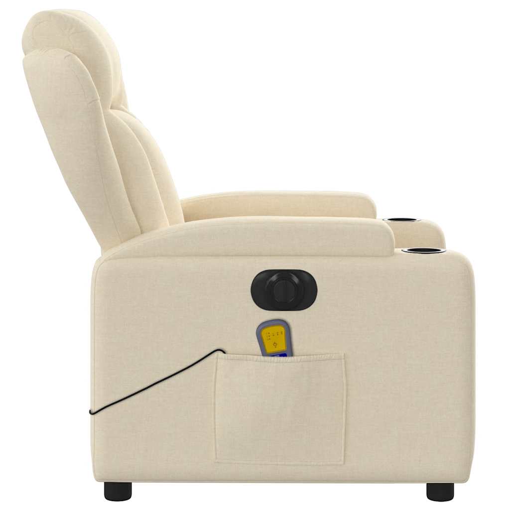 Fauteuil de massage électrique en tissu crème