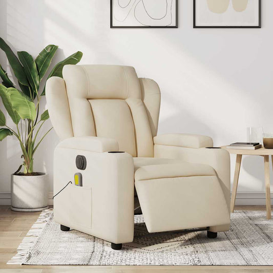 Fauteuil de massage électrique en tissu crème