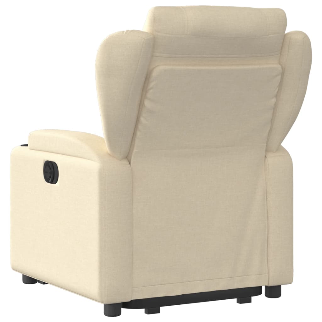 Fauteuil relax avec aide à la verticalisation en tissu crème