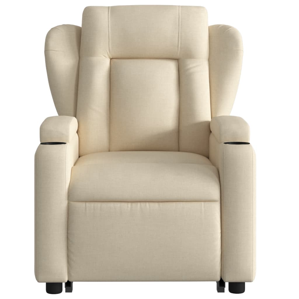 Fauteuil relax avec aide à la verticalisation en tissu crème