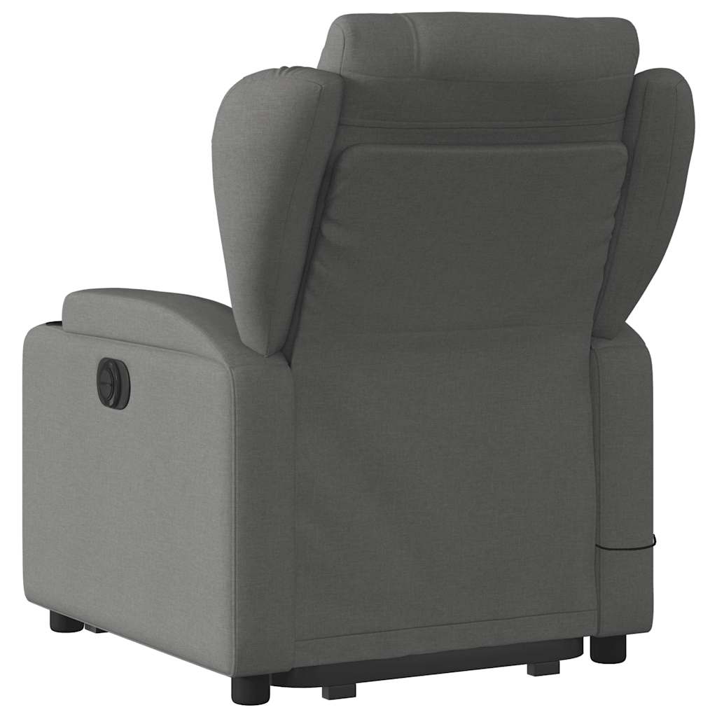 Fauteuil de massage avec aide au verticalisation en tissu gris foncé