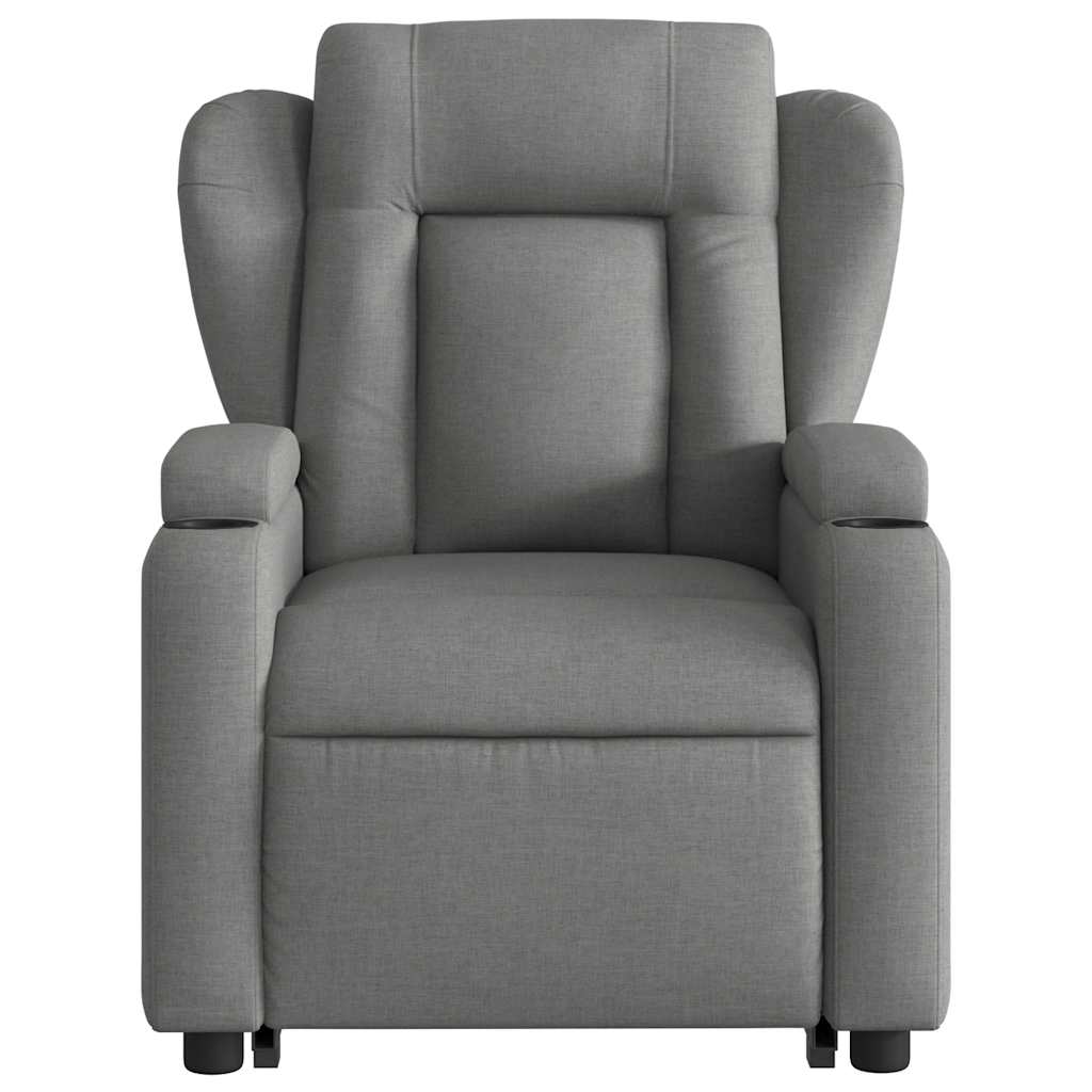 Fauteuil de massage avec aide au verticalisation en tissu gris foncé