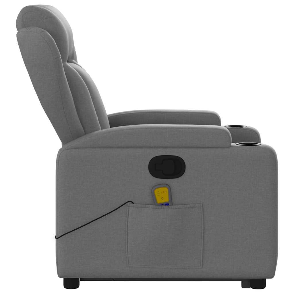 Fauteuil de massage avec aide au verticalisation en tissu gris foncé