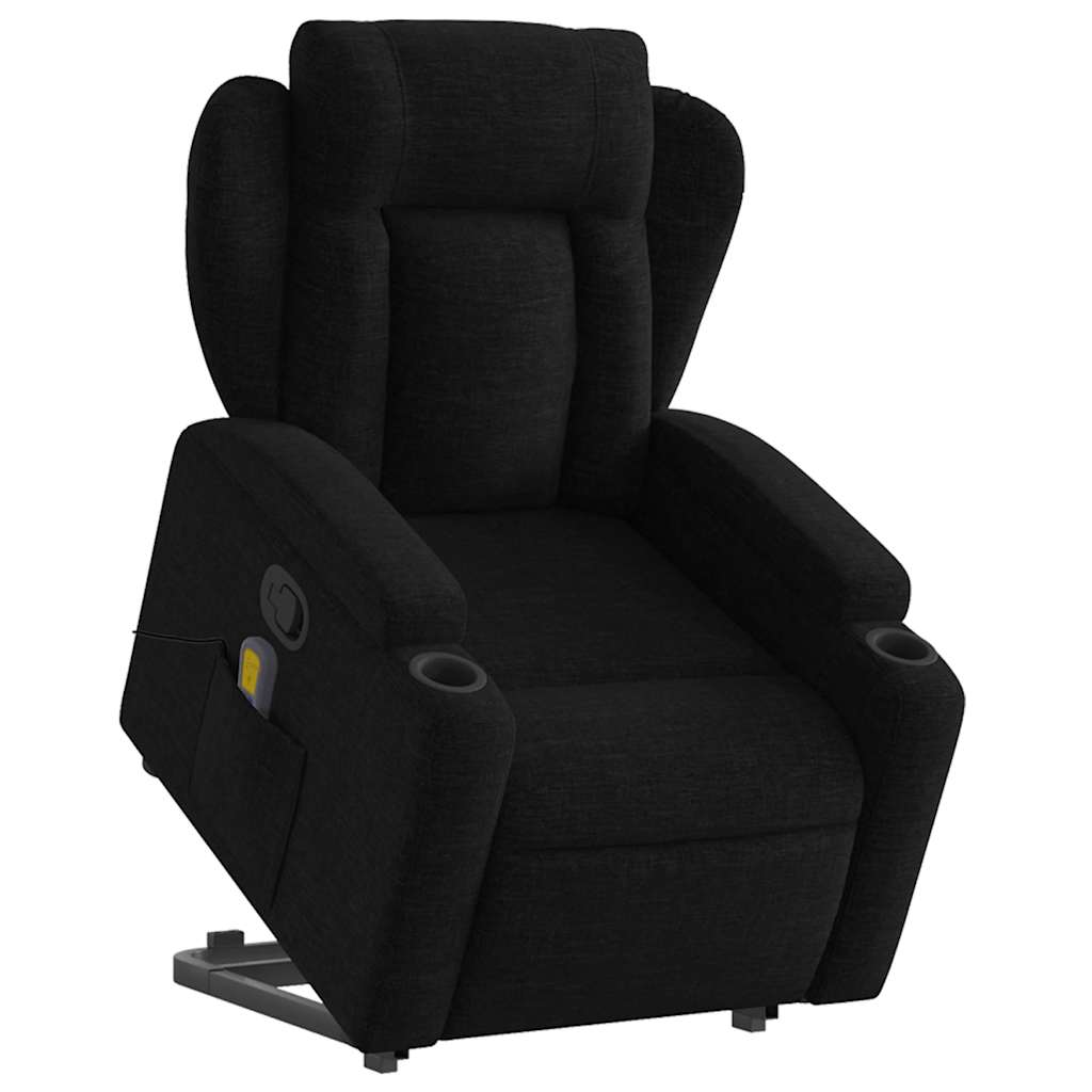 Fauteuil de massage avec aide au verticalisation en tissu noir