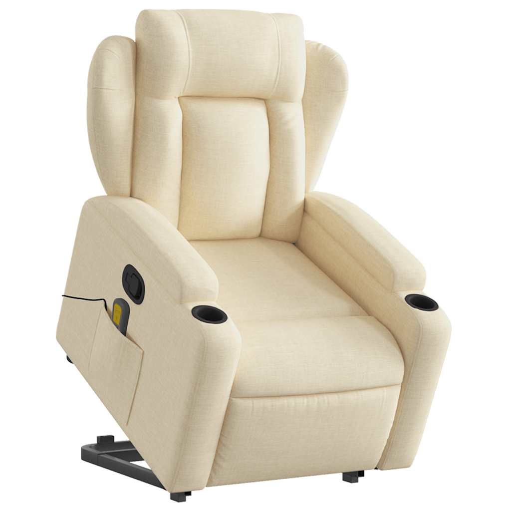 Fauteuil de massage avec aide au verticalisation en tissu crème
