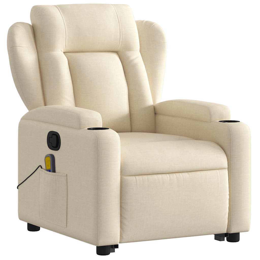 Fauteuil de massage avec aide au verticalisation en tissu crème