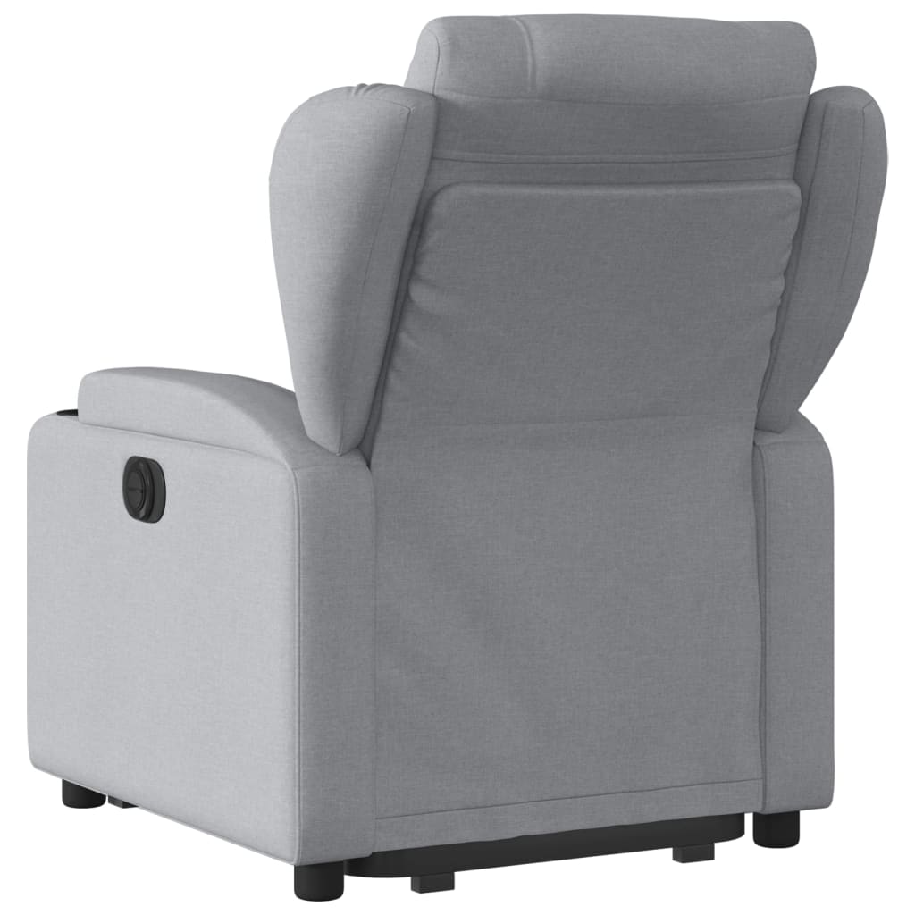 Fauteuil relax avec releveur électrique en tissu gris clair