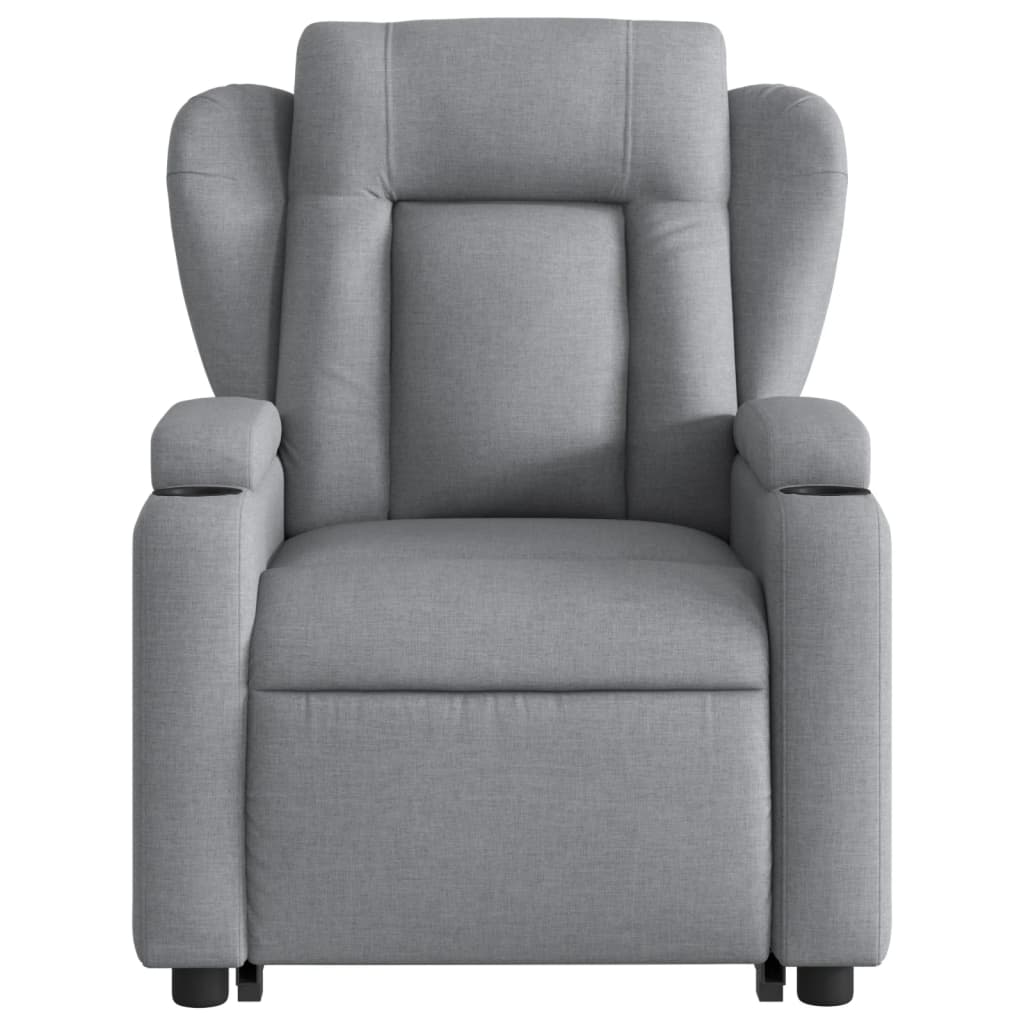 Fauteuil relax avec releveur électrique en tissu gris clair