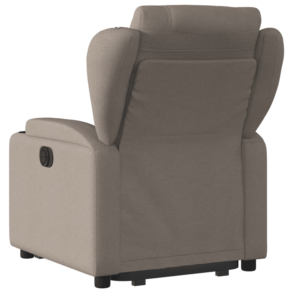 Fauteuil relax avec releveur électrique en tissu taupe