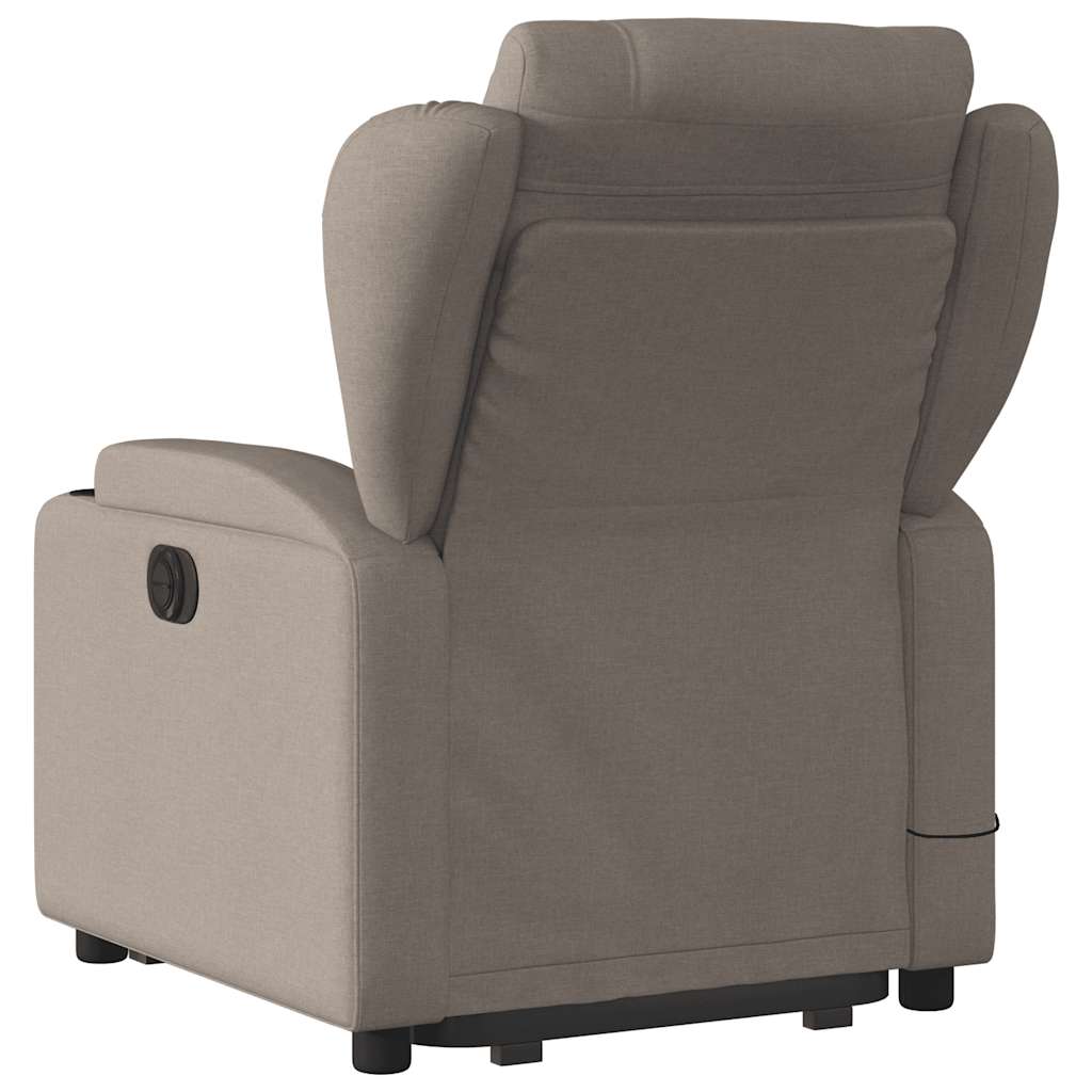 Fauteuil de massage électrique avec aide au verticalisation en tissu taupe