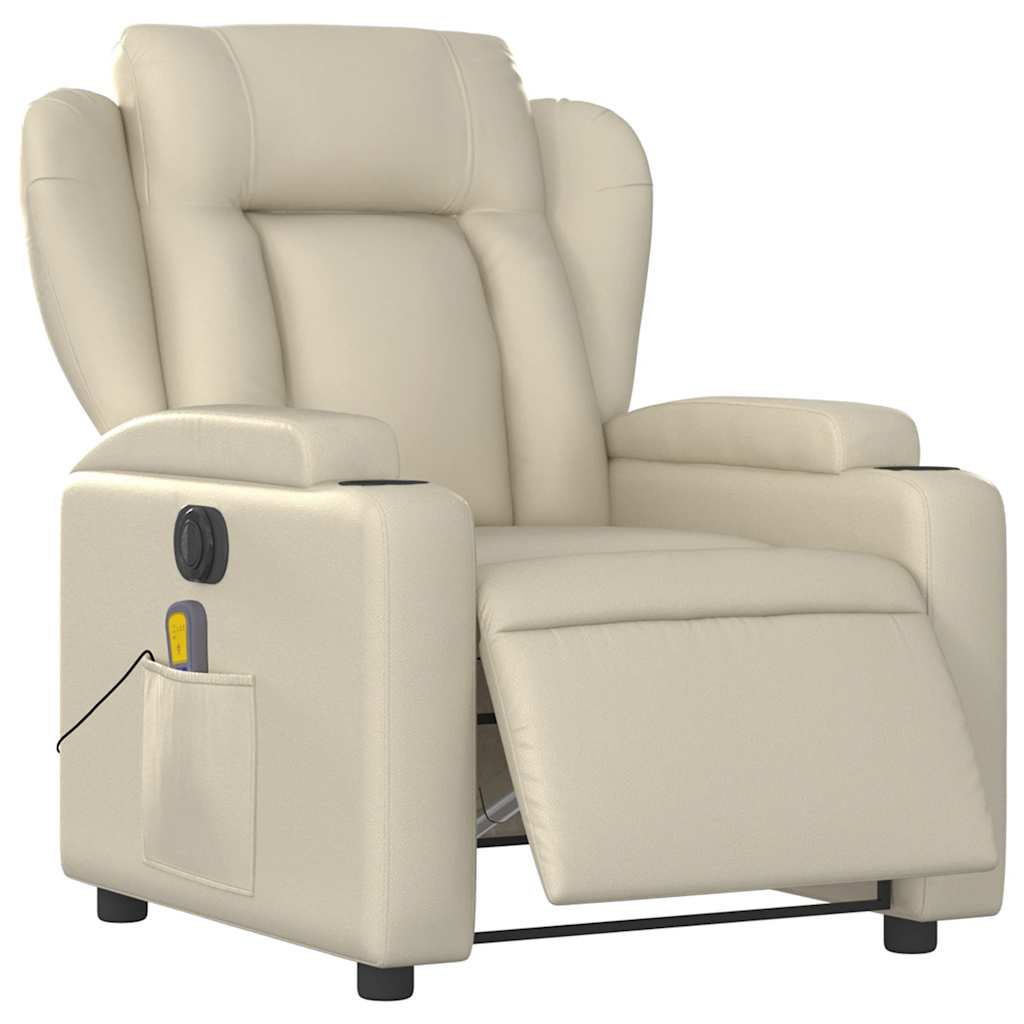 Massagesessel Elektrisch Creme Kunstleder