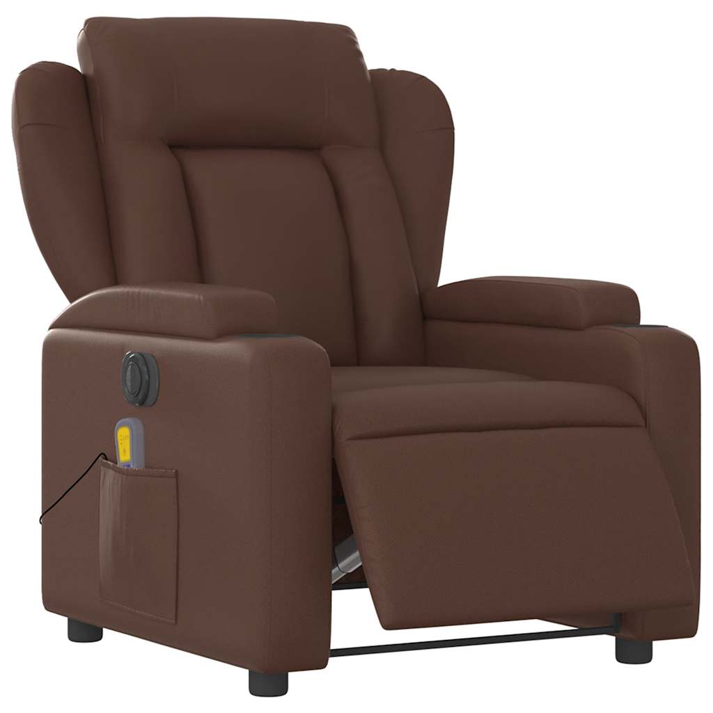 Massagesessel Elektrisch Braun Kunstleder