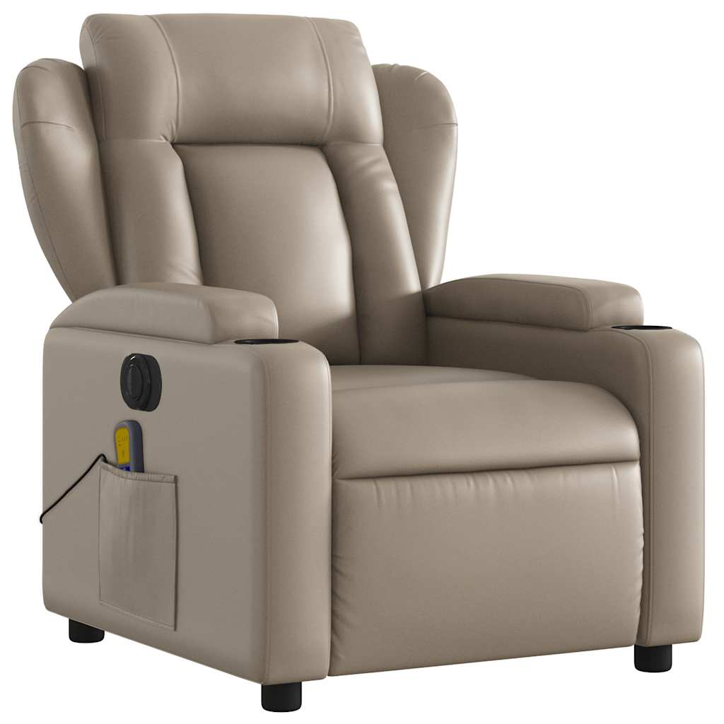 Fauteuil de massage électrique en similicuir marron cappuccino