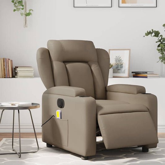 Fauteuil de massage électrique en similicuir marron cappuccino