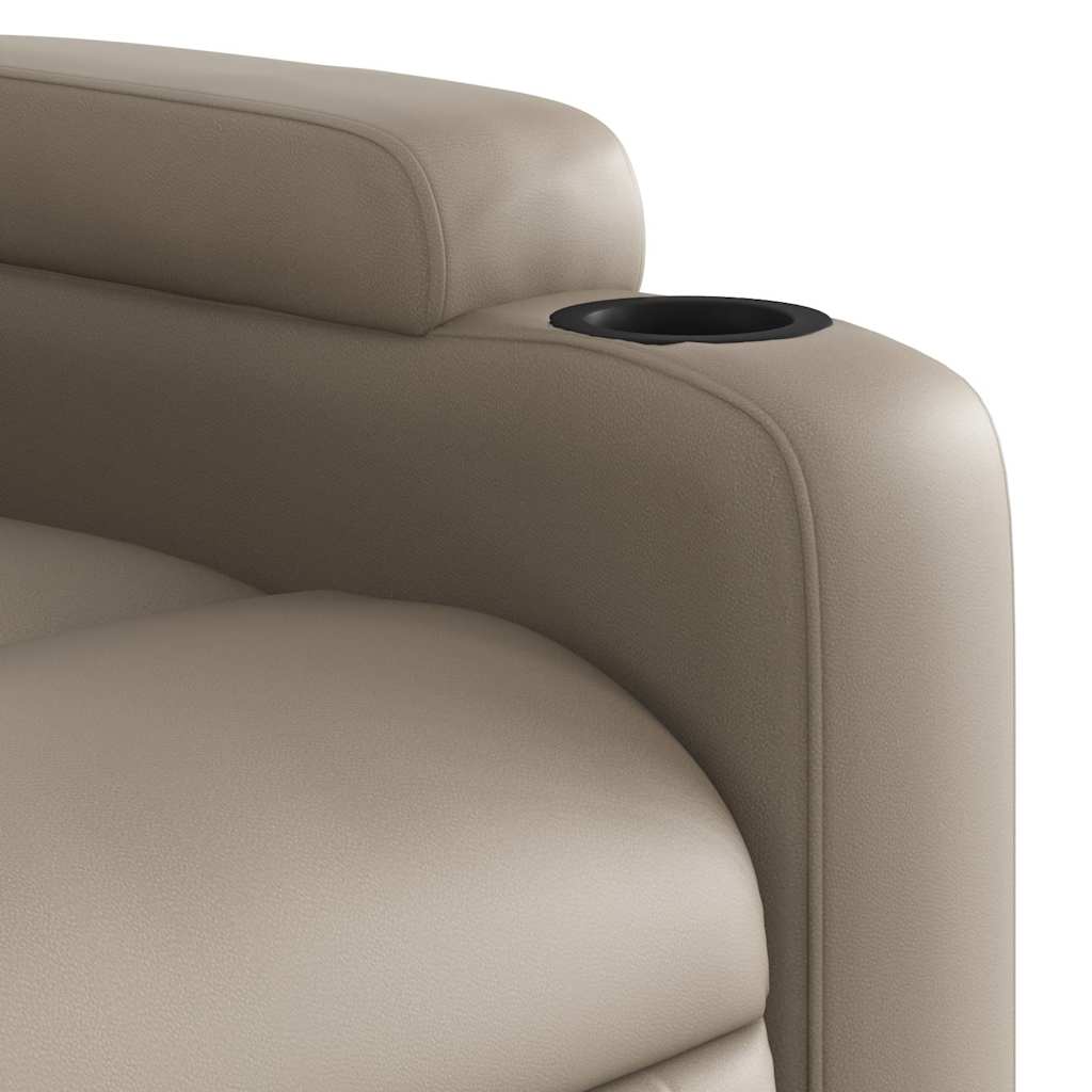 Fauteuil de massage avec aide à la verticalisation, marron cappuccino, cuir artificiel