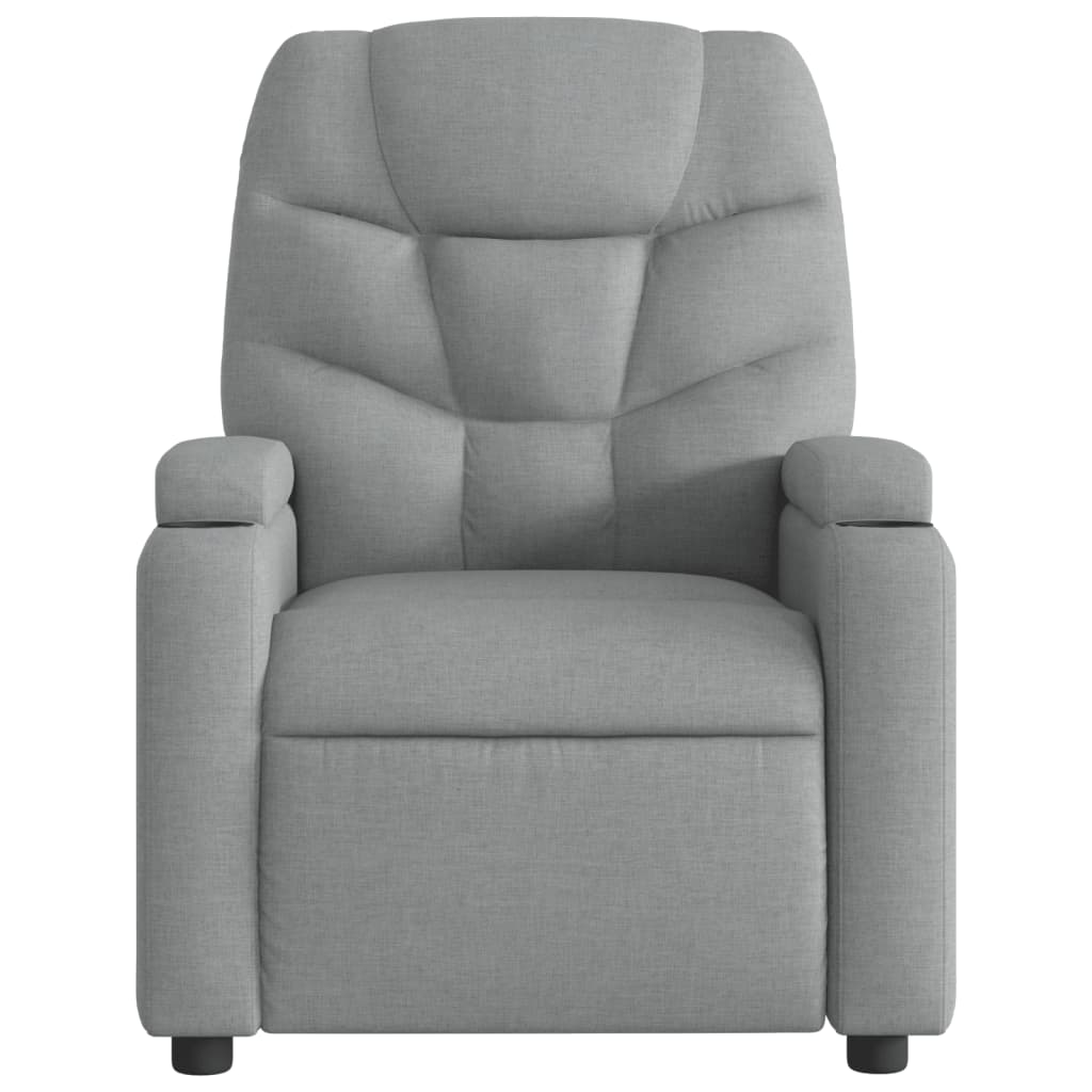 Fauteuil inclinable électrique en tissu gris clair