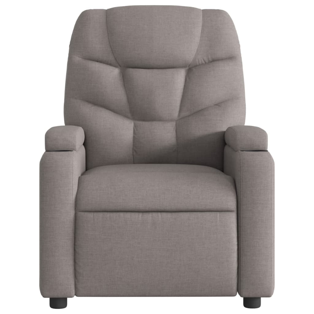 Fauteuil inclinable électrique en tissu taupe
