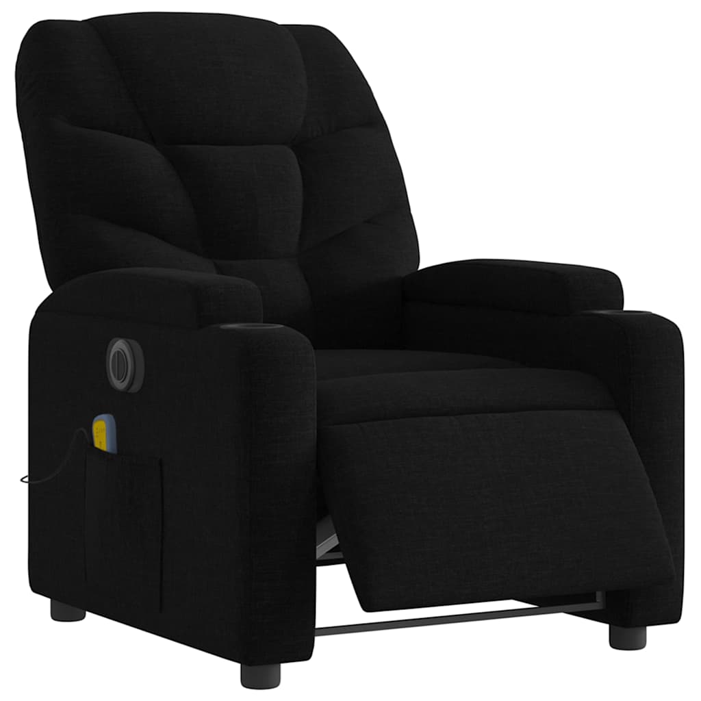 Massagesessel Elektrisch Schwarz Stoff