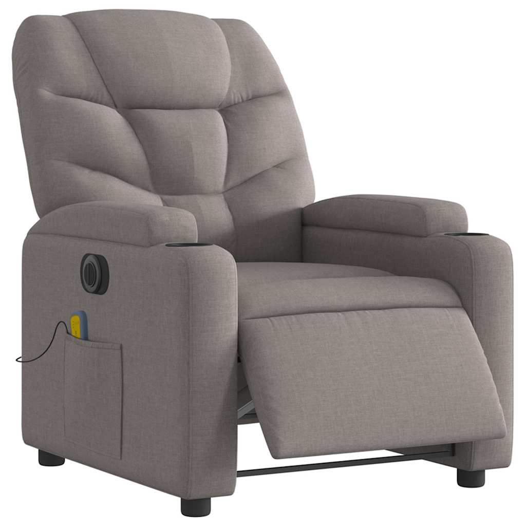 Massagesessel Elektrisch Taupe Stoff