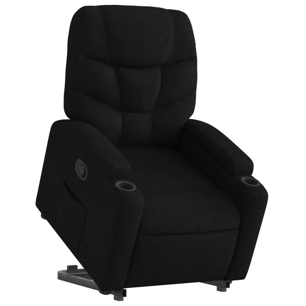 Fauteuil inclinable avec aide à la verticalisation en tissu noir