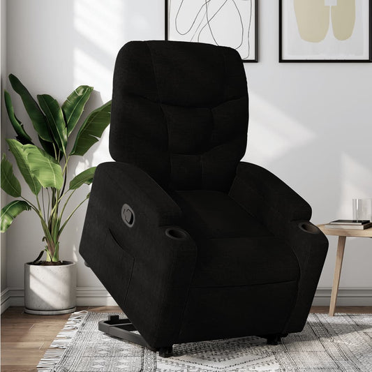 Fauteuil inclinable avec aide à la verticalisation en tissu noir