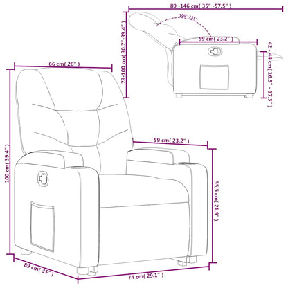 Relaxsessel mit Aufstehhilfe Braun Stoff