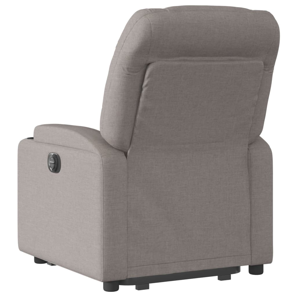 Fauteuil relax avec aide à la verticalisation en tissu taupe