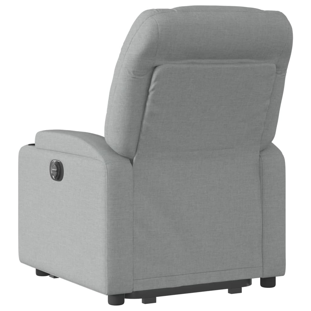 Fauteuil relax avec releveur électrique en tissu gris clair