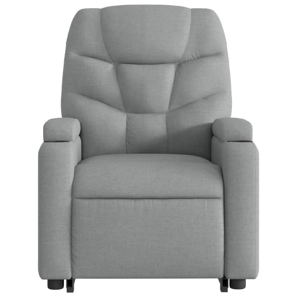Fauteuil relax avec releveur électrique en tissu gris clair