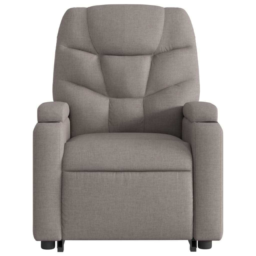 Fauteuil relax avec releveur électrique en tissu taupe