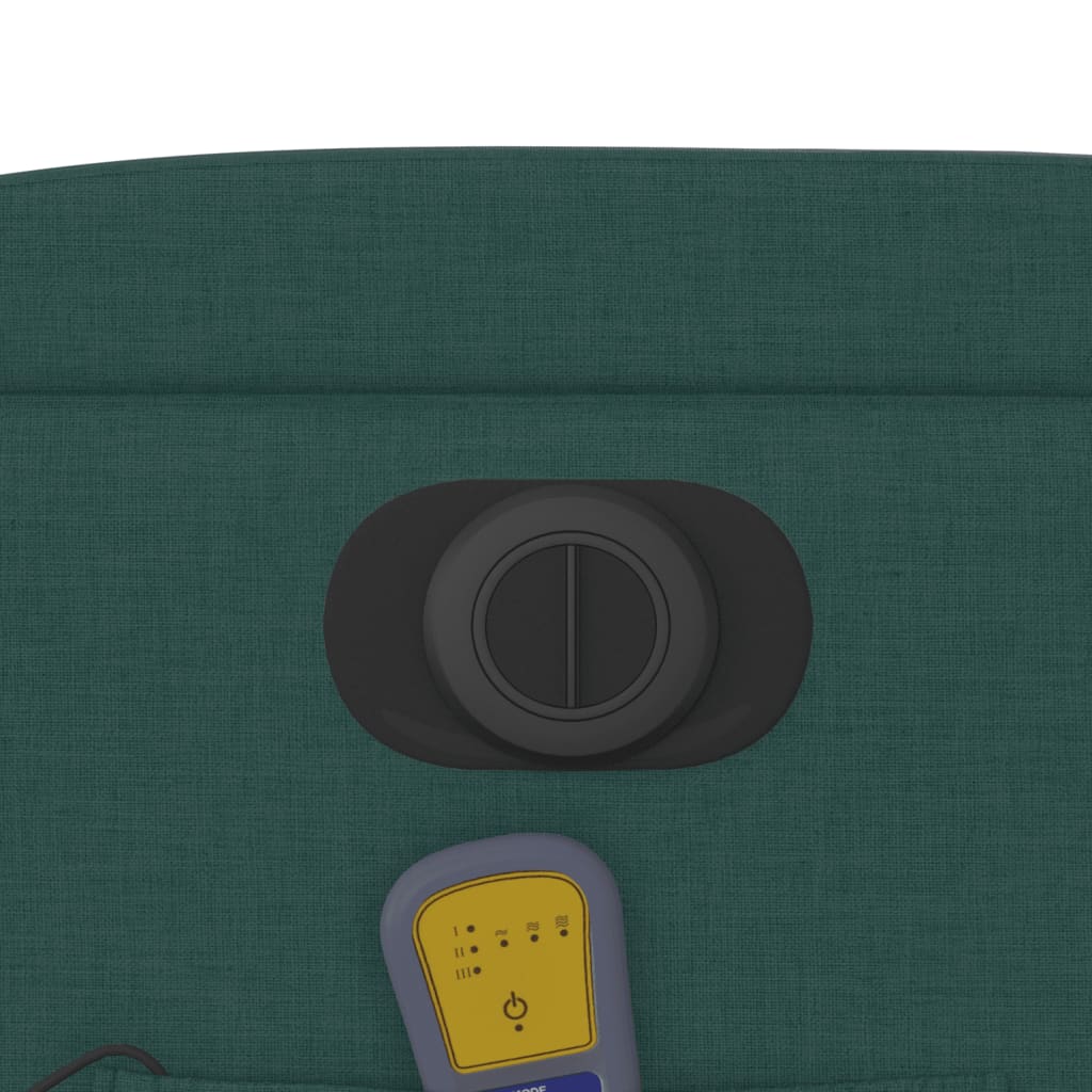 Elektrischer Massagesessel mit Aufstehhilfe Dunkelgrün Stoff