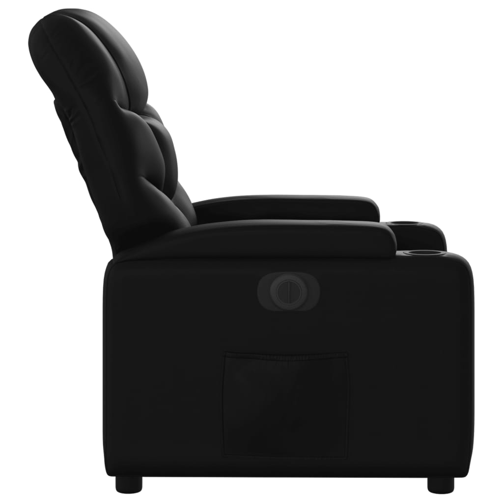 Fauteuil inclinable électrique en simili cuir noir
